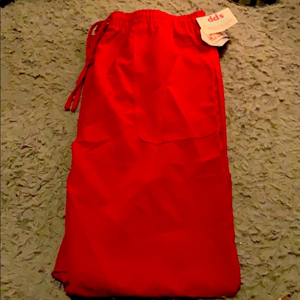 Red scrub pants